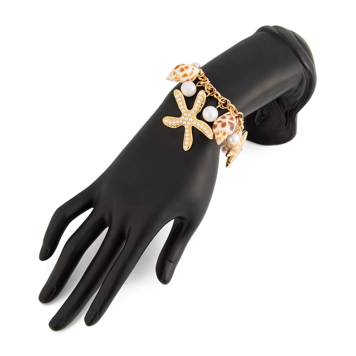 Boho Layered Starfish Pearl Natural Conch Charm Necklace Bracelet - ArtGalleryZen