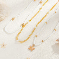 Thumbnail for Boho Layered Starfish Pendant Seed Beaded Waist Chain Set - ArtGalleryZen