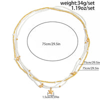 Thumbnail for Boho Layered Starfish Pendant Seed Beaded Waist Chain Set - ArtGalleryZen