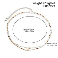 Thumbnail for Boho Layered Starfish Turtle Crystal Seed Beaded Belly Chain Set - ArtGalleryZen