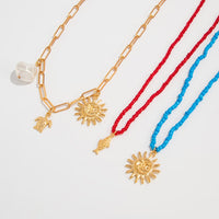 Thumbnail for Boho Layered Sun Turtle Pearl Pendant Seed Beaded Necklace Set - ArtGalleryZen