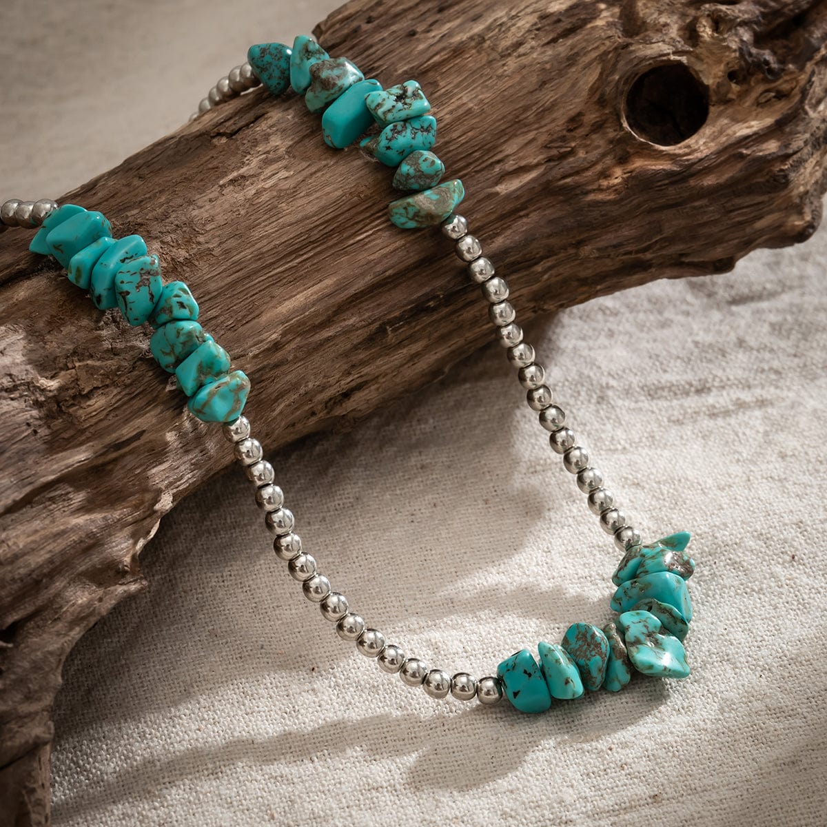 Boho Layered Turquoise Chain Necklace Set - ArtGalleryZen