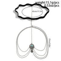 Thumbnail for Boho Layered Turquoise Relief Pattern Charm Elastic Thigh Leg Chain - ArtGalleryZen