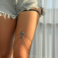 Thumbnail for Boho Layered Turquoise Relief Pattern Charm Elastic Thigh Leg Chain