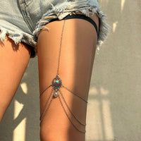 Thumbnail for Boho Layered Turquoise Relief Pattern Charm Elastic Thigh Leg Chain