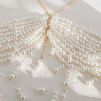 Thumbnail for Boho Metallic Feather Tassel Pearl Beaded Lingerie Halter Top Backless Bra - ArtGalleryZen