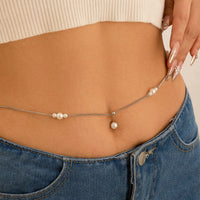 Thumbnail for Boho Minimalist Pearl Navel Piercing Belly Chain