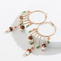 Thumbnail for Boho Mushroom Tassel Dangle Hoop Earrings - ArtGalleryZen