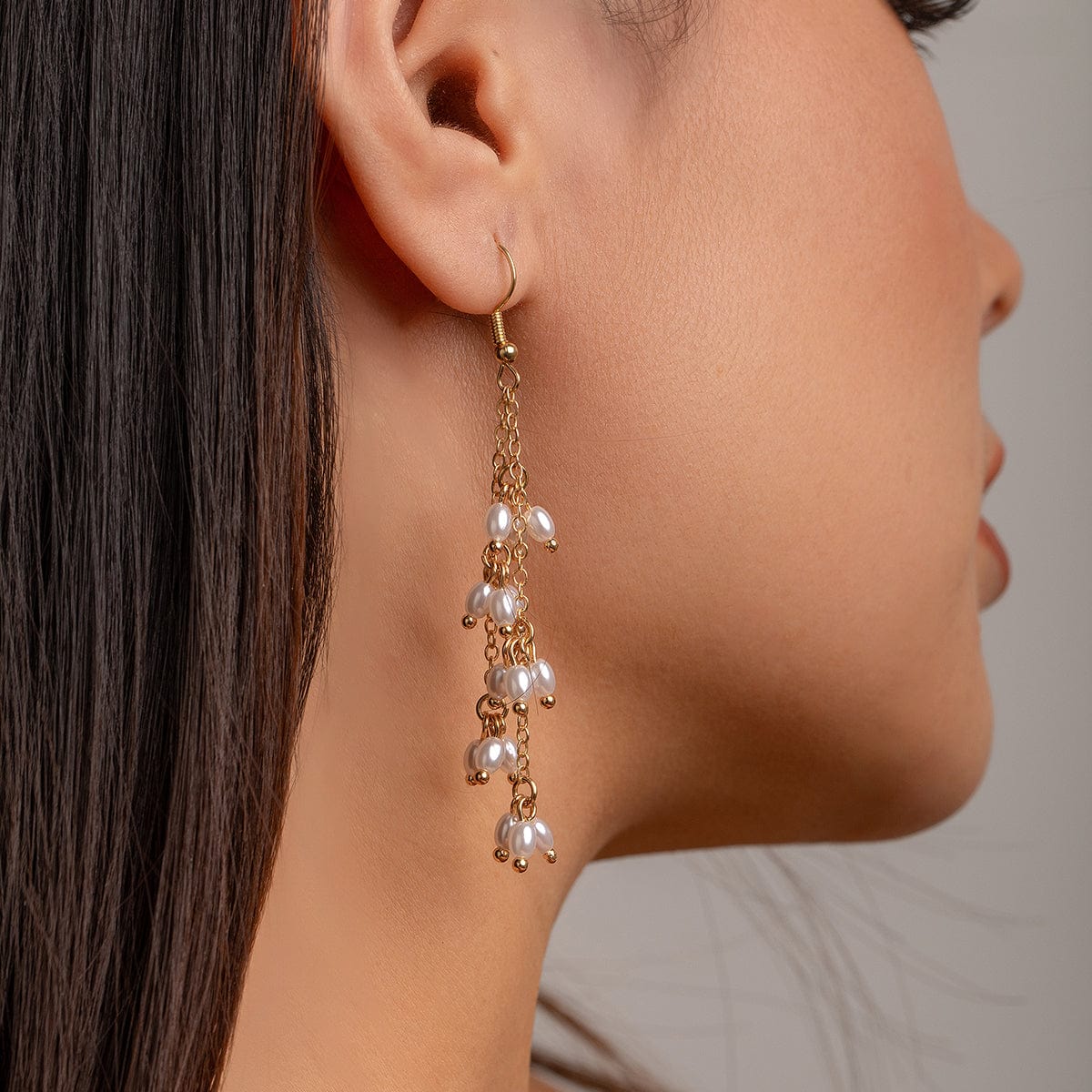 Boho Newly Dangling Pearl Tassel Earrings