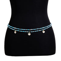 Thumbnail for Boho Ocean Style Crystal Beaded Enamel Shell Pendant Waist Chain Set - ArtGalleryZen
