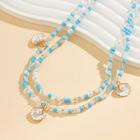 Thumbnail for Boho Ocean Style Crystal Beaded Enamel Shell Pendant Waist Chain Set - ArtGalleryZen
