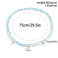 Thumbnail for Boho Ocean Style Crystal Beaded Enamel Shell Pendant Waist Chain Set - ArtGalleryZen