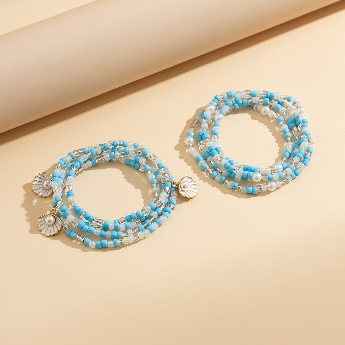 Boho Ocean Style Crystal Beaded Enamel Shell Pendant Waist Chain Set - ArtGalleryZen