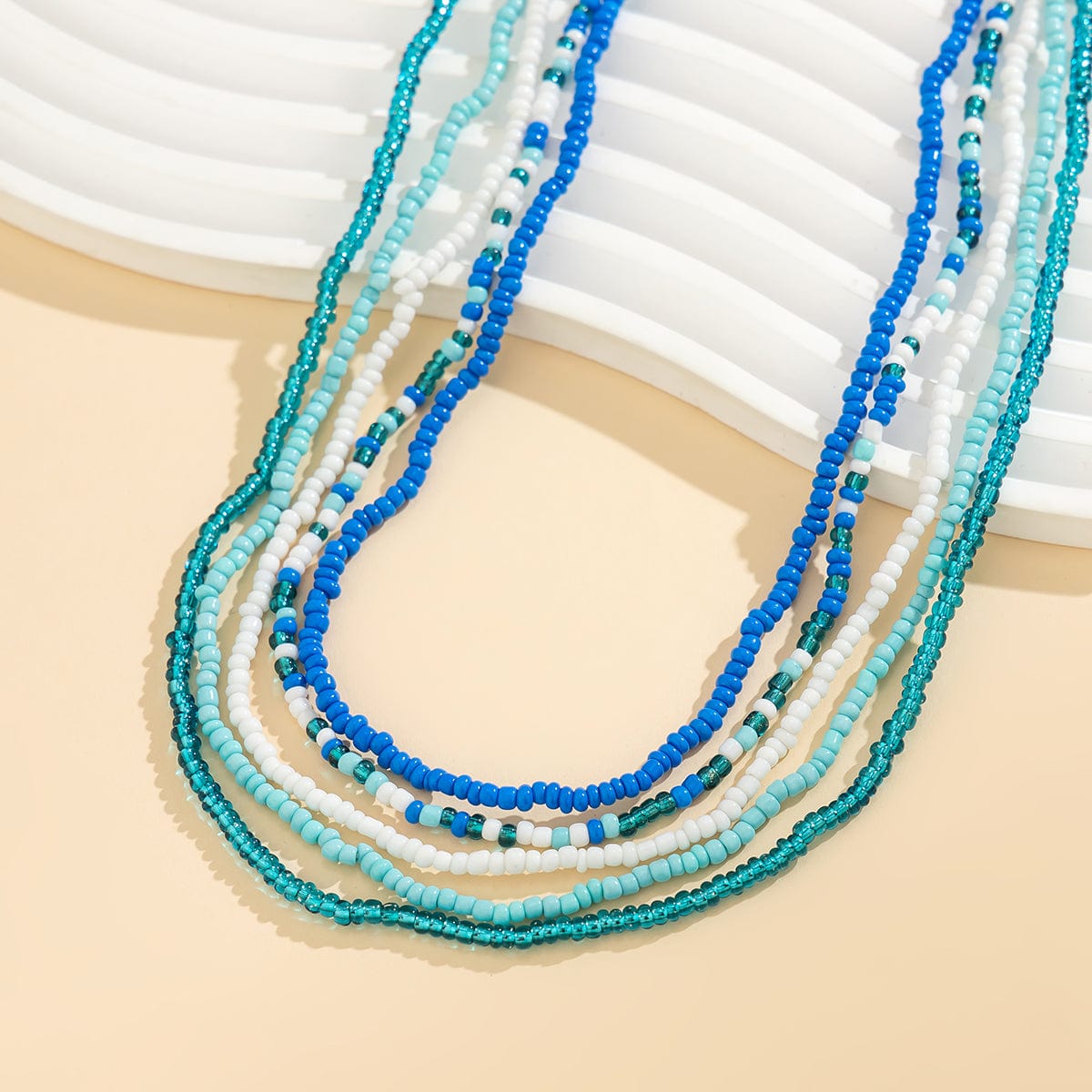 Boho Layered Ocean Style Crystal Beaded Waist Chain Set - ArtGalleryZen