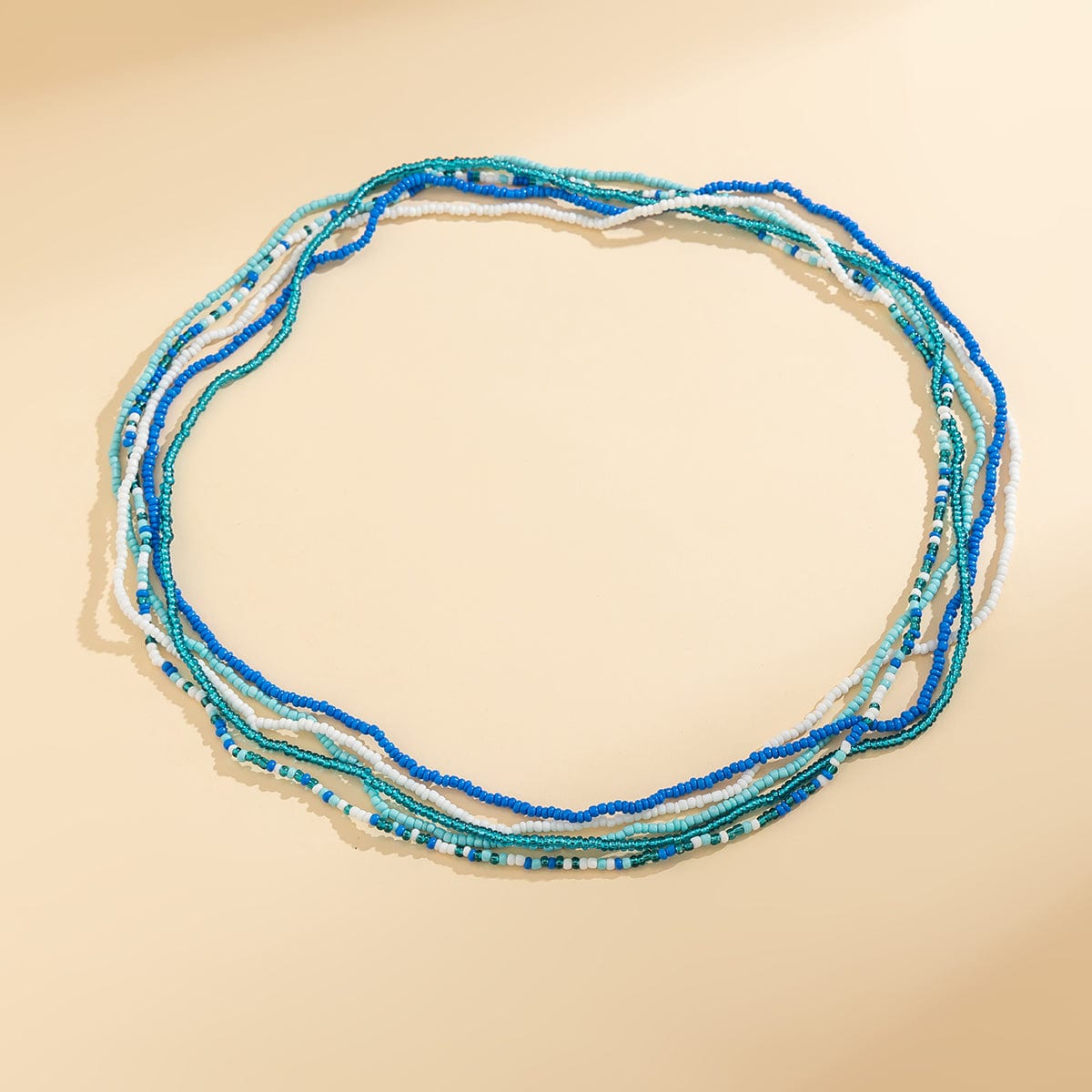 Boho Layered Ocean Style Crystal Beaded Waist Chain Set - ArtGalleryZen