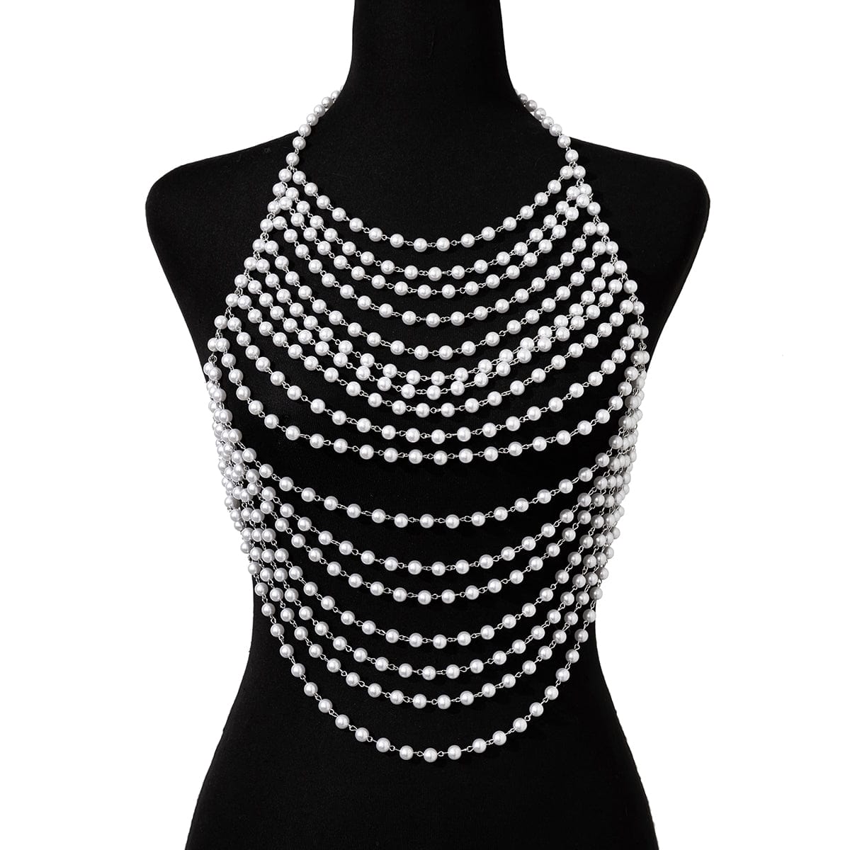 Boho Pearl Beaded Lingerie Halter Top Backless Bra