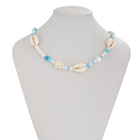 Thumbnail for Boho Pearl Crystal Beaded Conch Turtle Necklace - ArtGalleryZen