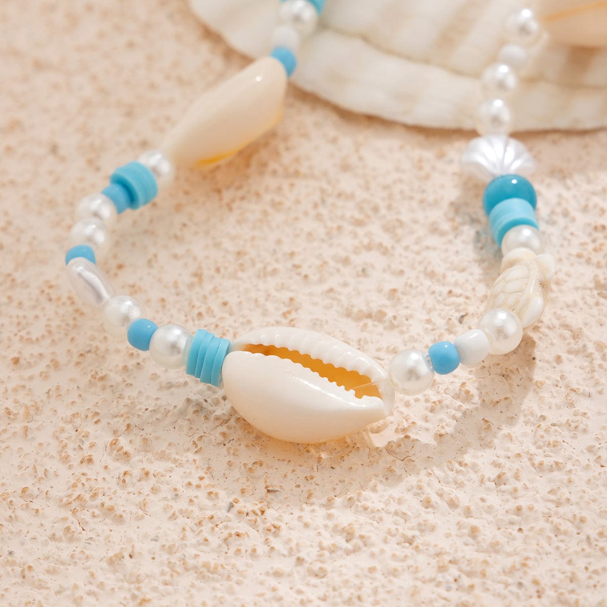 Boho Pearl Crystal Beaded Conch Turtle Necklace - ArtGalleryZen