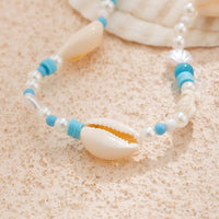 Thumbnail for Boho Pearl Crystal Beaded Conch Turtle Necklace - ArtGalleryZen