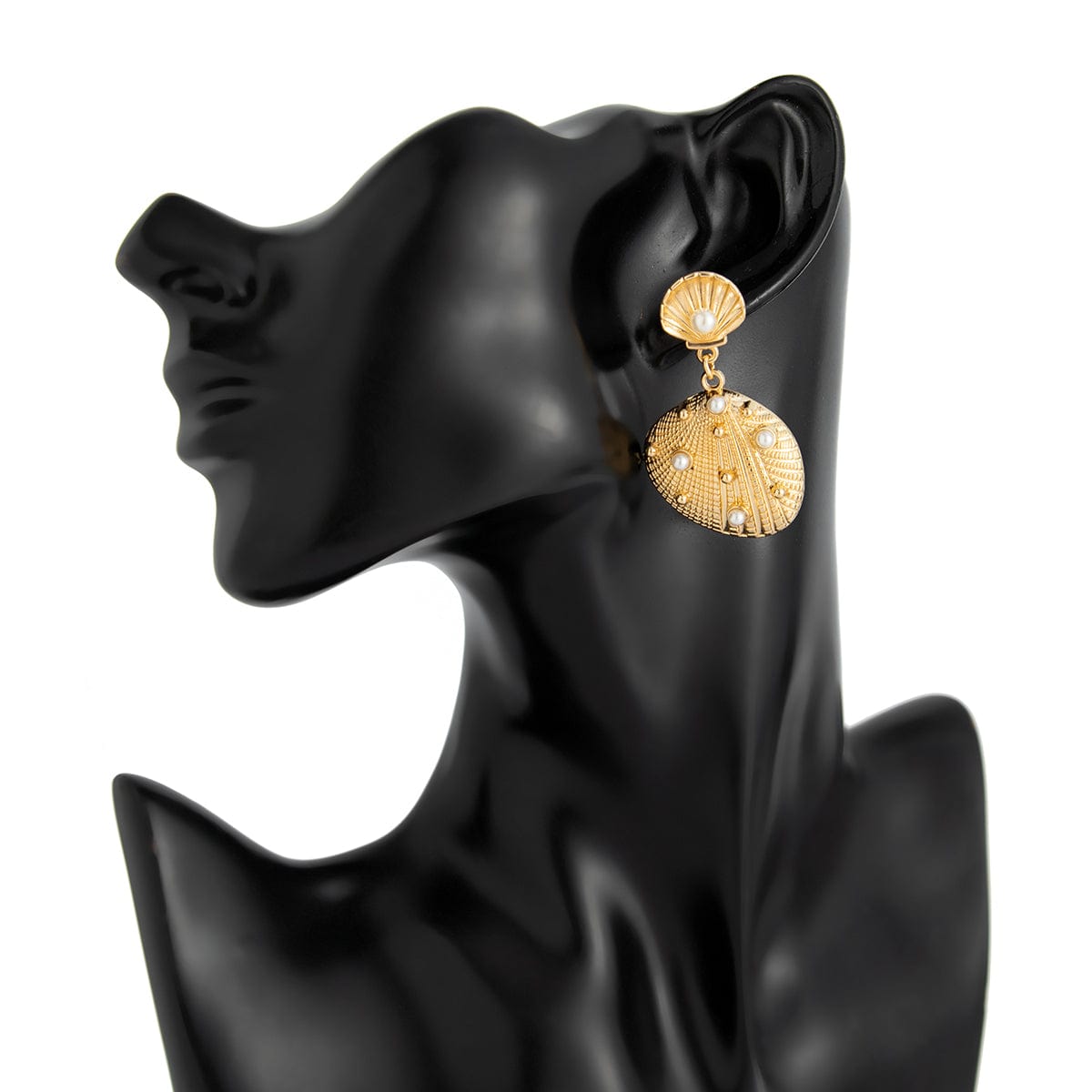 Boho Pearl Inlaid Shell Dangle Earrings - ArtGalleryZen