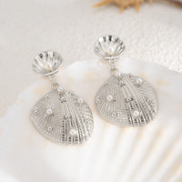 Thumbnail for Boho Pearl Inlaid Shell Dangle Earrings