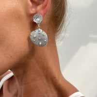 Thumbnail for Boho Pearl Inlaid Shell Dangle Earrings