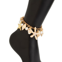 Thumbnail for Boho Pearl Inlaid Starfish Conch Tassel Anklet - ArtGalleryZen