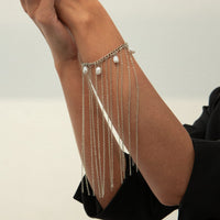 Thumbnail for Boho Pearl Long Chain Tassel Bracelet - ArtGalleryZen
