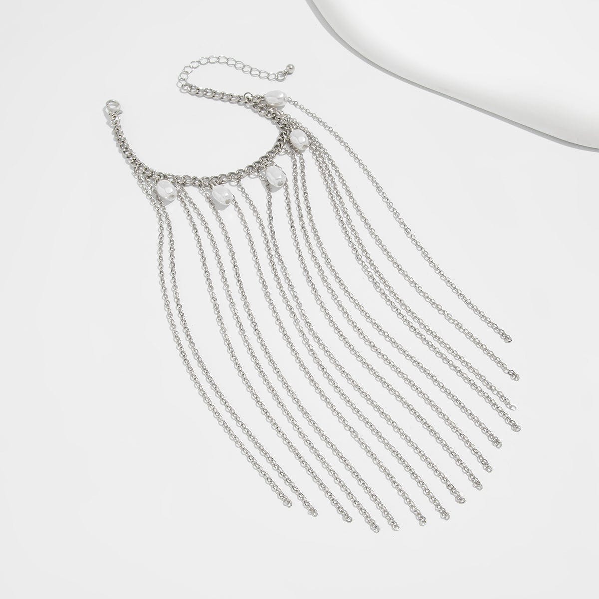 Boho Pearl Long Chain Tassel Bracelet - ArtGalleryZen