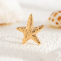 Thumbnail for Boho Relief Spiral Starfish Ear Cuff Earring - ArtGalleryZen