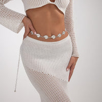 Thumbnail for Boho Silver Tone Chunky Conch Waist Chain - ArtGalleryZen