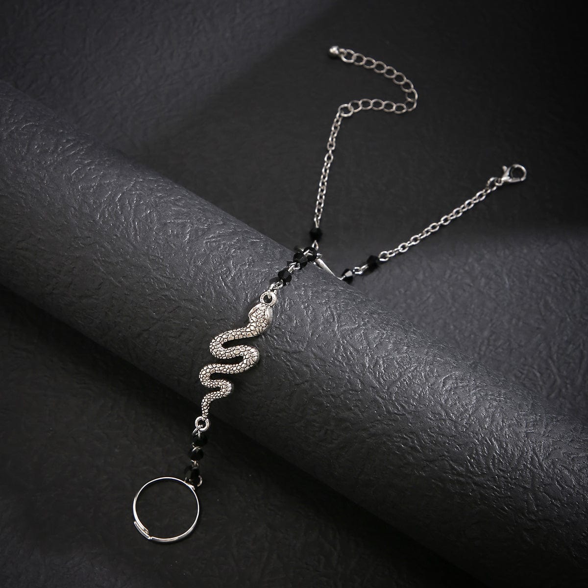 Boho Snake Finger Ring Chain Bracelet - ArtGalleryZen