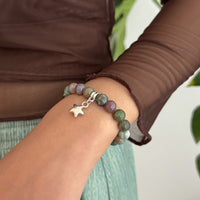Thumbnail for Boho Star Pendant Chalcedony Beaded Bracelet - ArtGalleryZen