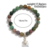 Thumbnail for Boho Star Pendant Chalcedony Beaded Bracelet - ArtGalleryZen
