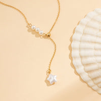 Thumbnail for Boho Star Pendant Pearl Chain Y Necklace - ArtGalleryZen