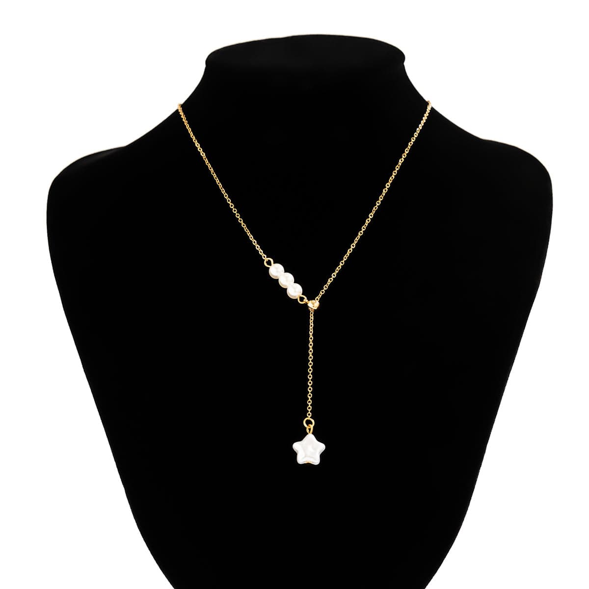 Boho Star Pendant Pearl Chain Y Necklace - ArtGalleryZen