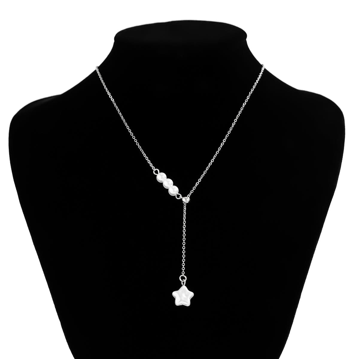 Boho Star Pendant Pearl Chain Y Necklace - ArtGalleryZen