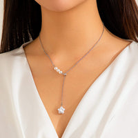 Thumbnail for Boho Star Pendant Pearl Chain Y Necklace - ArtGalleryZen