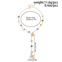 Thumbnail for Boho Starfish Shell Pendant Turquoise Stone Chain Y Necklace - ArtGalleryZen