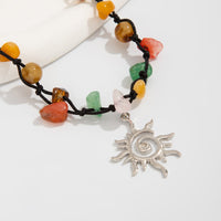 Thumbnail for Boho Sun Charm Turquoise Stone Wax Cord Bracelet - ArtGalleryZen