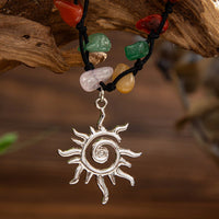 Thumbnail for Boho Sun Charm Turquoise Stone Wax Cord Bracelet - ArtGalleryZen