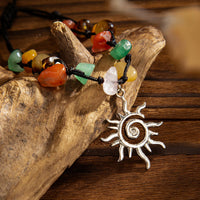 Thumbnail for Boho Sun Charm Turquoise Stone Wax Cord Bracelet - ArtGalleryZen