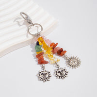 Thumbnail for Boho Sun Pendant Colorful Turquoise Stone Chain Keychain - ArtGalleryZen