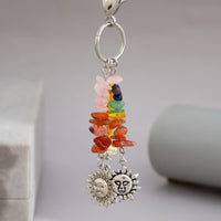 Thumbnail for Boho Sun Pendant Colorful Turquoise Stone Chain Keychain - ArtGalleryZen