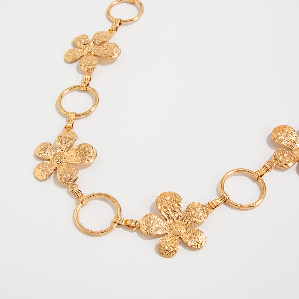 Boho Textured Flower Hoop Waist Chain - ArtGalleryZen