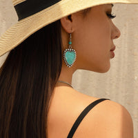 Thumbnail for Boho Turquoise Heart Charm Necklace Earrings Set