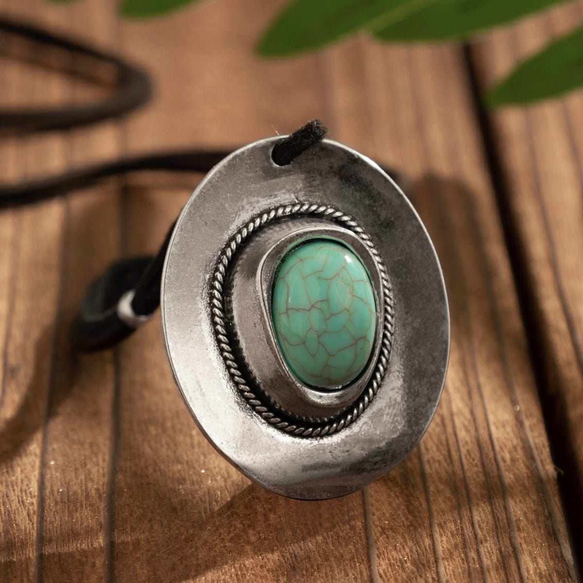 Boho Turquoise Inlaid Cowboy Hat Boot Horseshoe Pendant Velvet Necklace - ArtGalleryZen