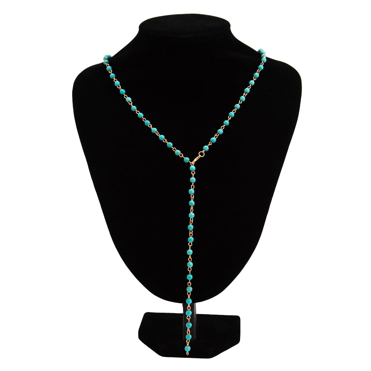 Boho Turquoise Long Chain Y Necklace