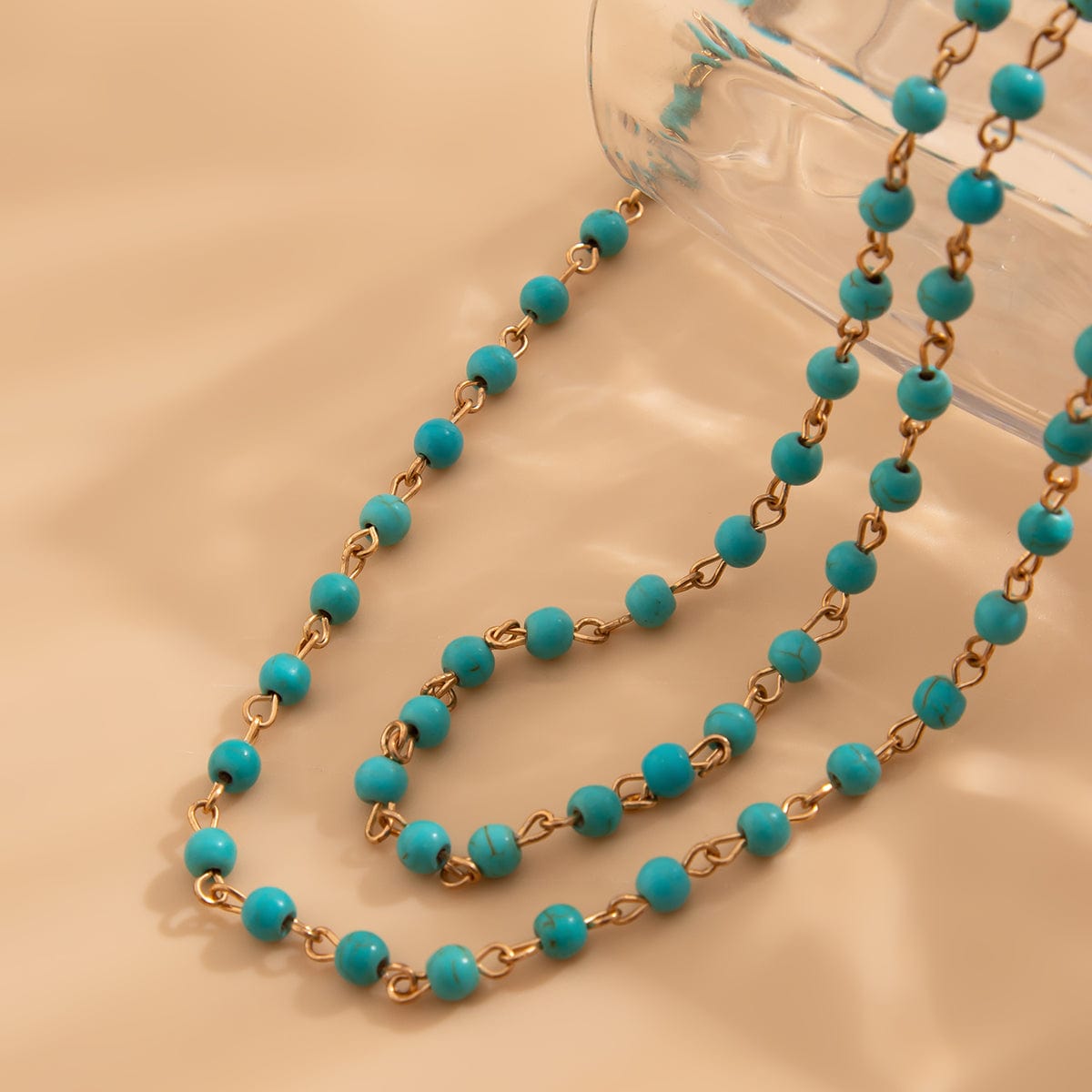 Boho Turquoise Long Chain Y Necklace