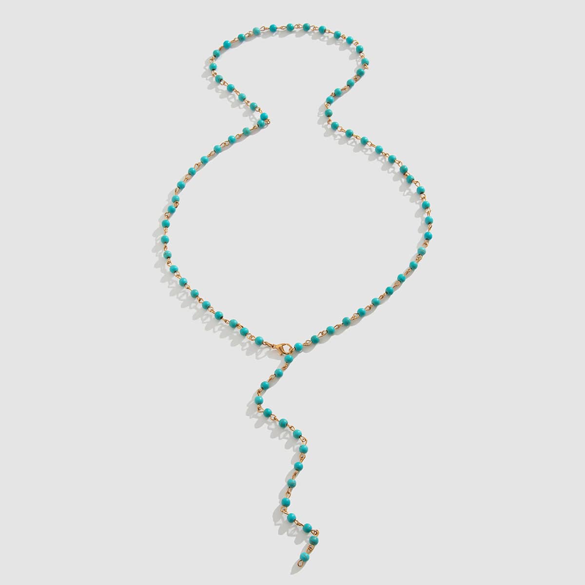 Boho Turquoise Long Chain Y Necklace